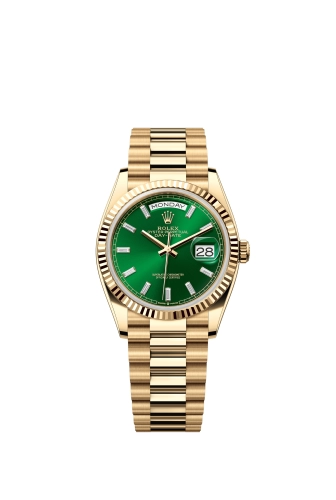 Rolex Day-Date 36 Yellow Gold Bright Green